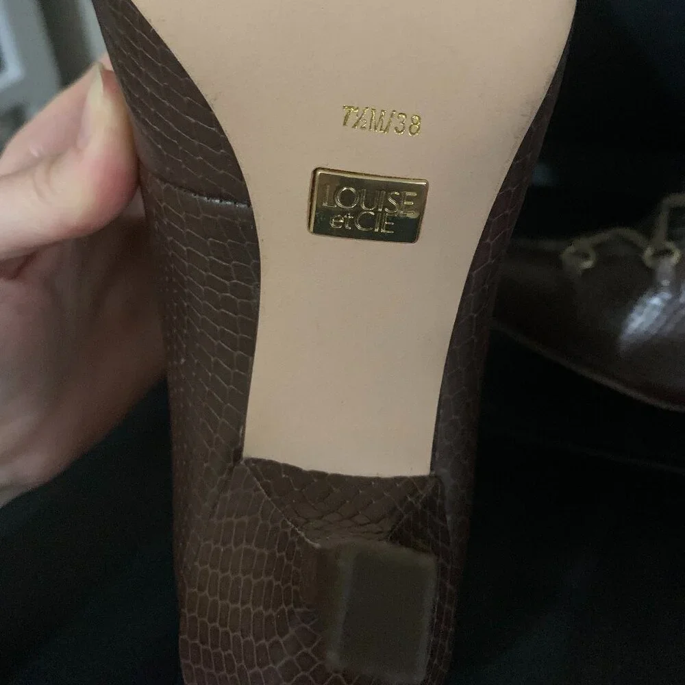 Louise et Cie Brown Leather Lace-up Ankle Boots 7.5 - Picture 6 of 7